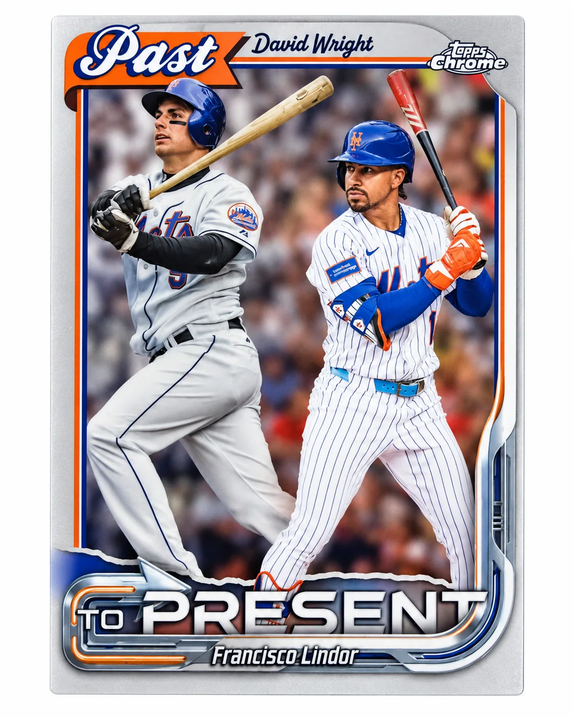 David Wright / Francisco Lindor · Topps Chrome Past to Present