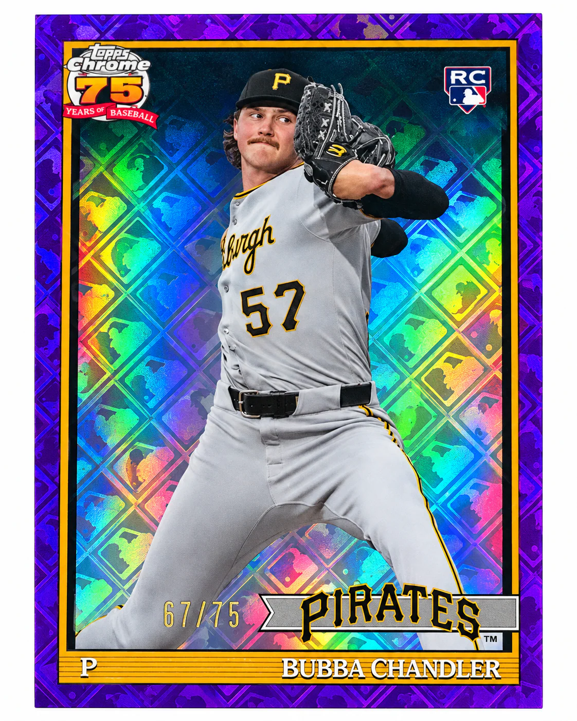 Bubba Chandler · Topps Chrome Logofractor 75 Years of Baseball RC /75