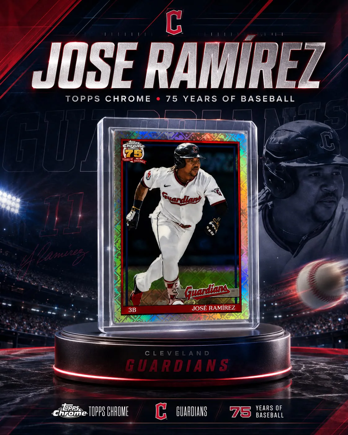 José Ramírez · Topps Chrome 75 Years of Baseball