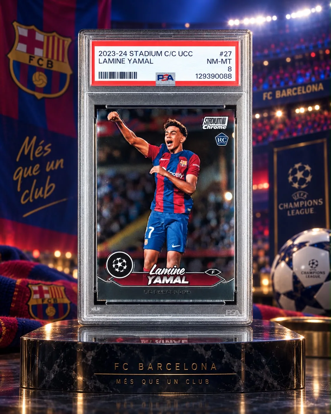 Lamine Yamal · Stadium Club Chrome RC · PSA 8